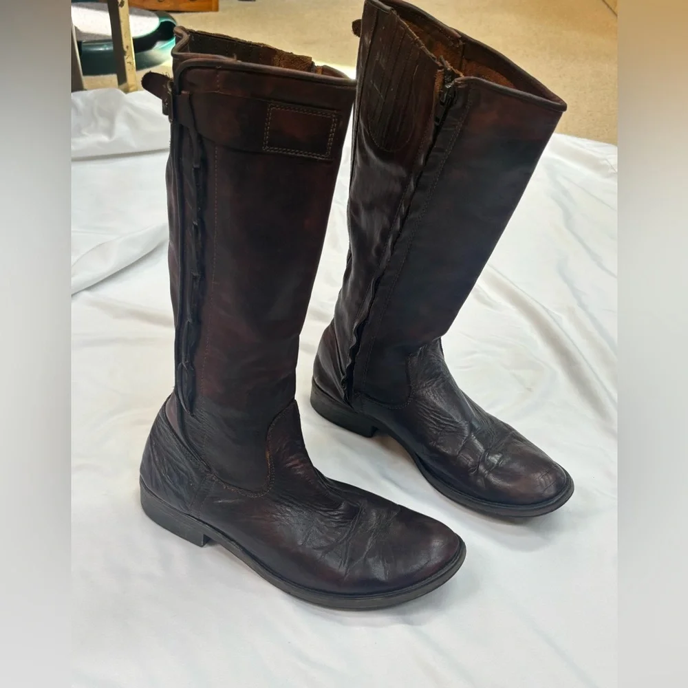 Bed Stu brown knee high boots size 9.5 leather tall - Picture 1 of 8